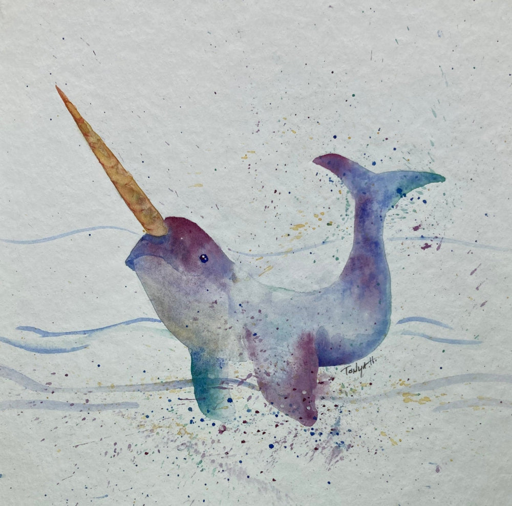 Mystical Narwhal Watercolor