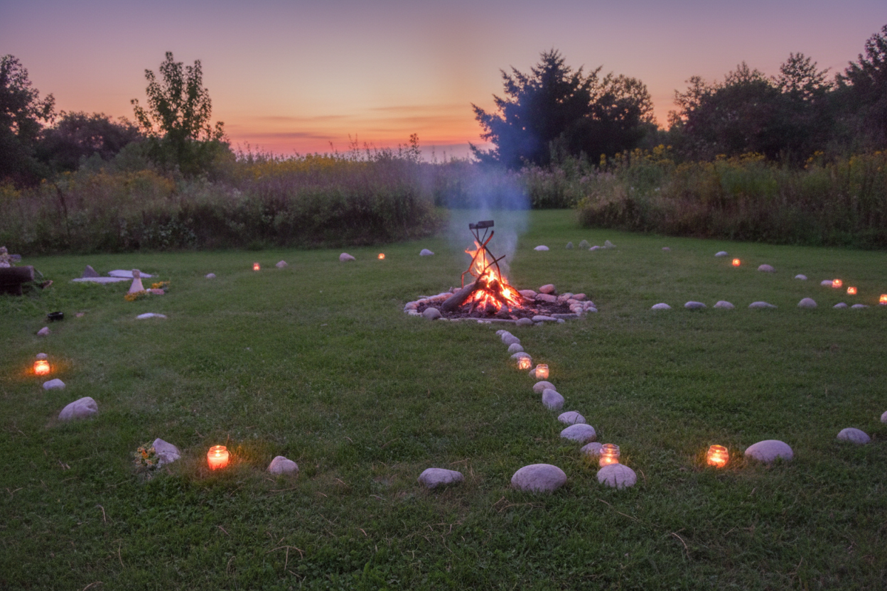 Medicine wheel sacred fire