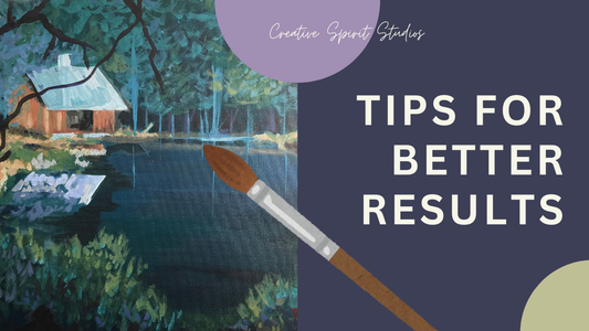 Restoring an older acrylic painting, showing the finished artwork after careful touch‑ups and color restoration. With words: Tips for Better Results.