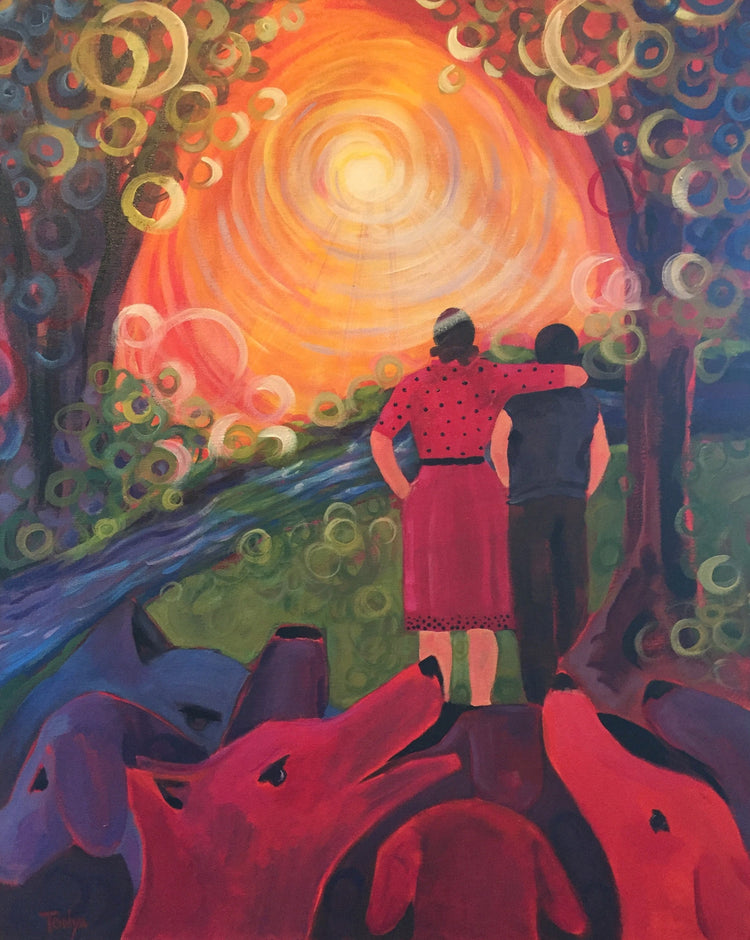 Psychic energy portrait and spirit art reading by visionary artist Tonya Henderson.