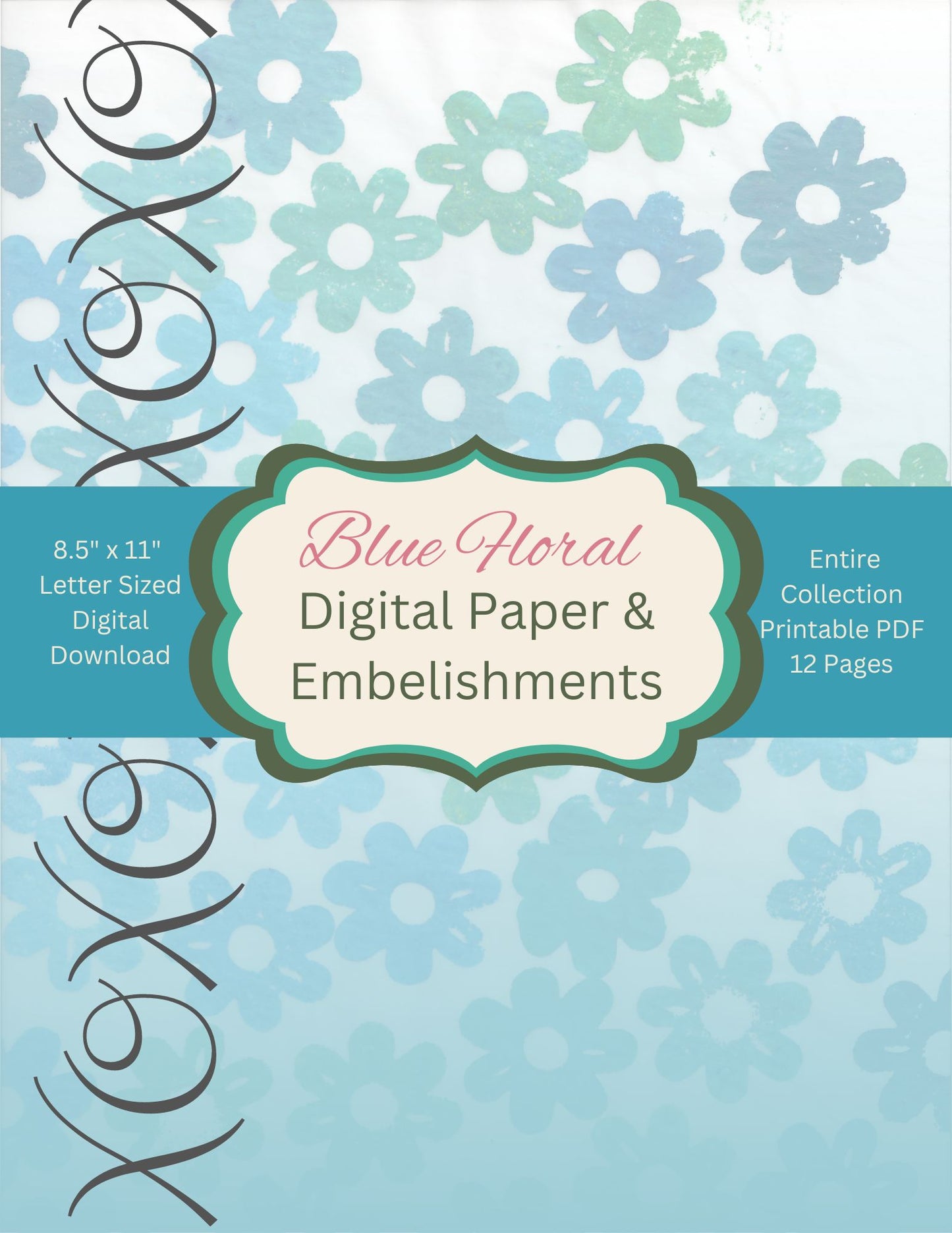 Blue Flower Printable Paper