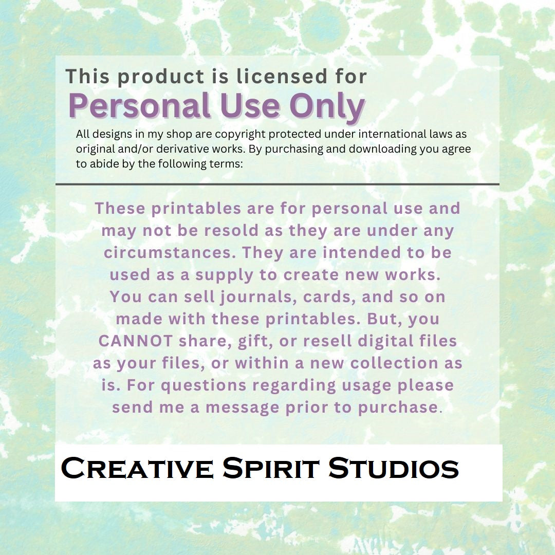 Graphic sharing Personal Use Only terms and copyright belonging to Creative Spirit Studios and artist Tonya Henderson.