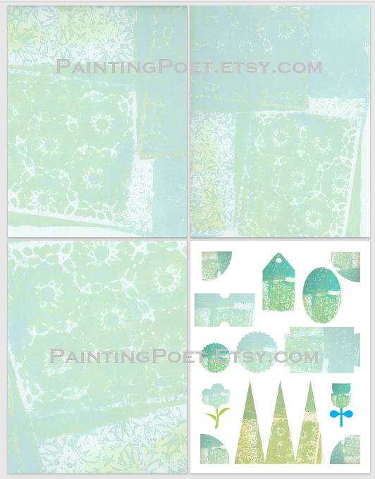 Printable Collage Paper Pack - Gelli Roll