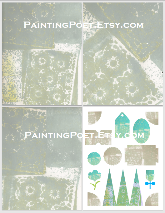 Printable Collage Paper Pack - Gelli Roll