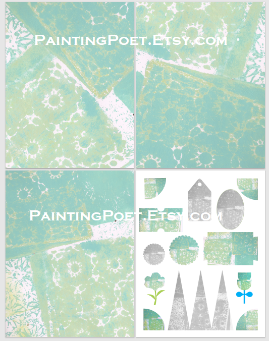 Printable Collage Paper Pack - Gelli Roll