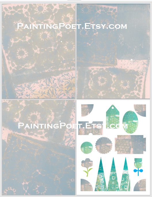 Printable Collage Paper Pack - Gelli Roll