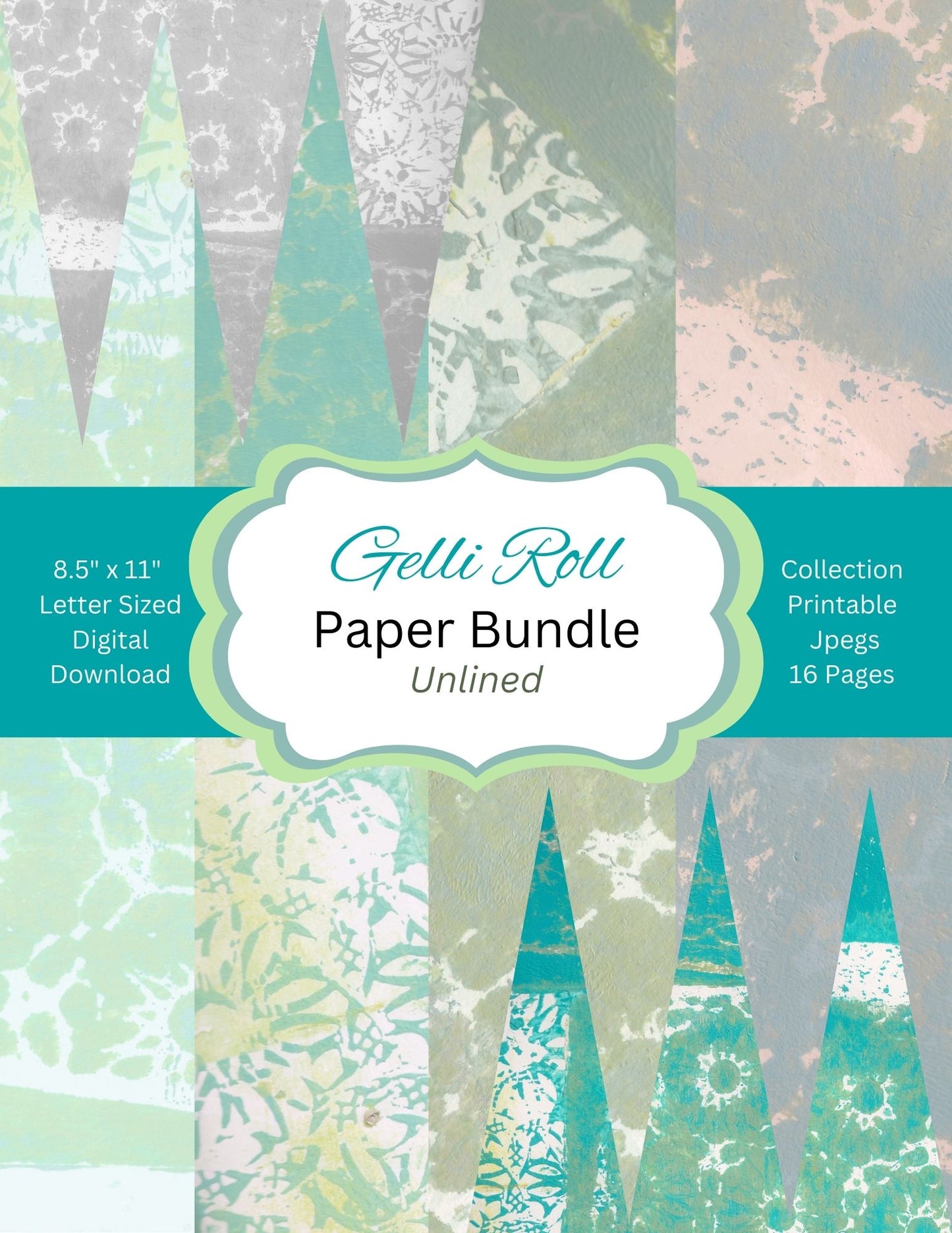 Printable Collage Paper Pack - Gelli Roll